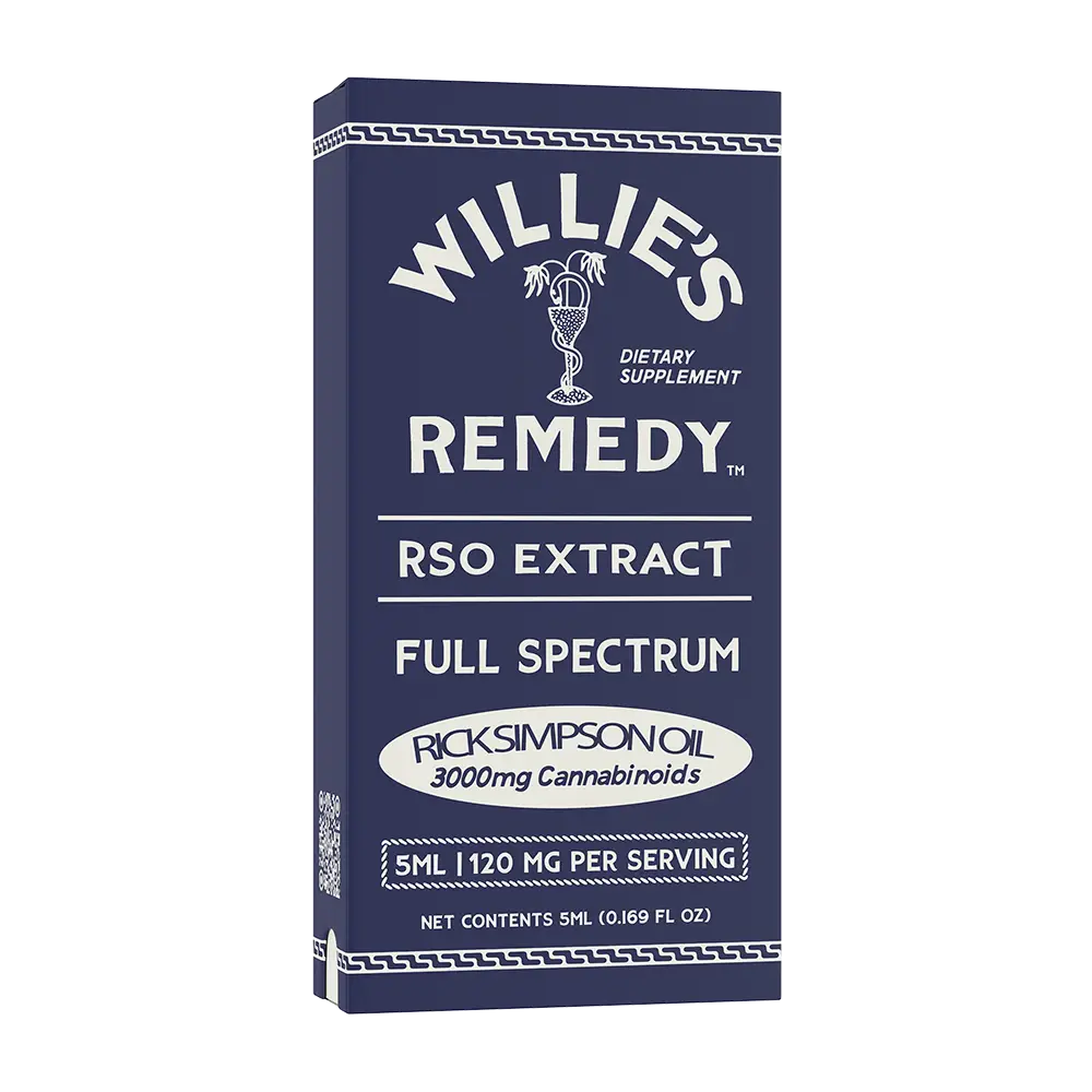 Willie's Remedy RSO extract box, side view