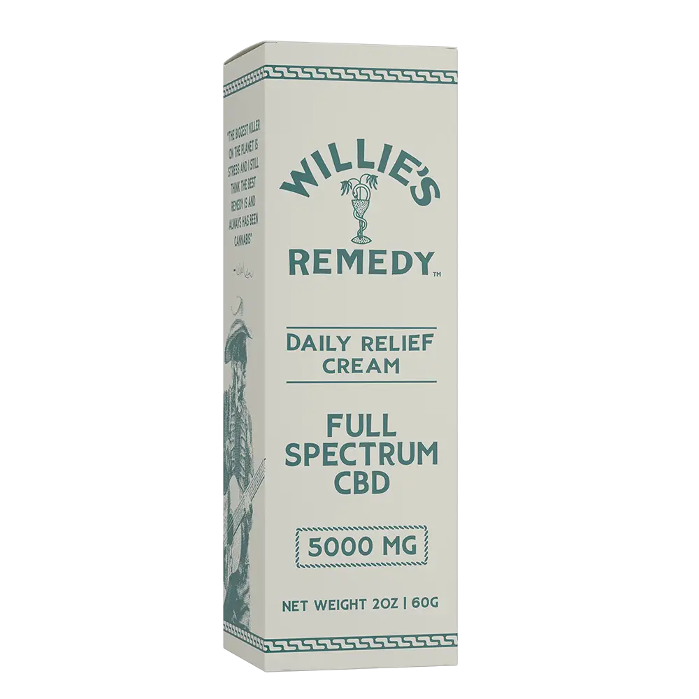 Box for Willie's Remedy Daily Relief Cream, 5000mg full-spectrum CBD