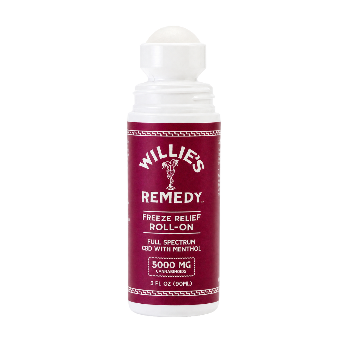 Willie's Remedy Freeze Roll-On with the cap off, showing the roller ball