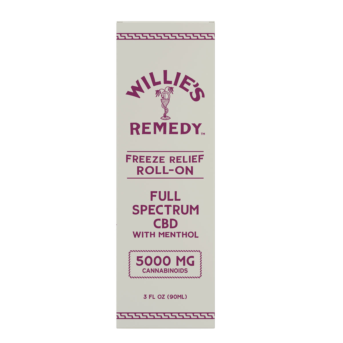 Willie's Remedy Freeze Relief Roll-On box, angled view