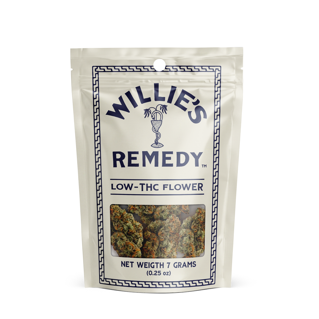 Willie's Remedy low-THC CBD hemp flower, 7 gram pouch