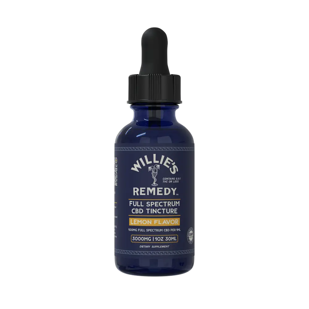 Willie's Full-Spectrum CBD tincture bottle, front label